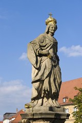 Fototapeta na wymiar Kunigunde, statue, memorial, Bamberg, Upper Franconia, Bavaria, Germany, Europe