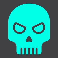 Skull glyph icon, halloween and scary, dead sign