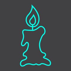 Candle icon line icon, halloween and scary, easter