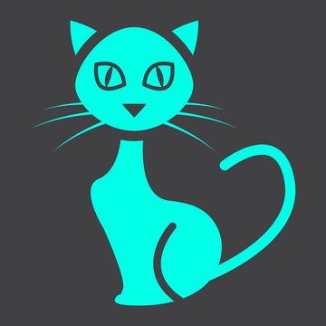 Cat glyph icon, halloween and scary, animal sign
