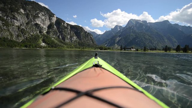 Lake Alm, Salzkammergut in the Almtal Valley. Kayak Tour.