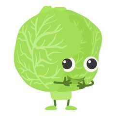 Cabbage icon, cartoon style