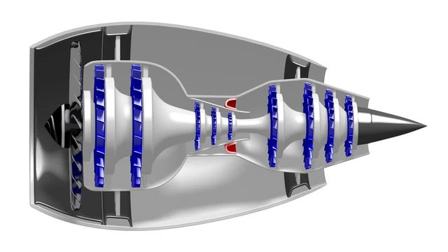 3D plane/ jet engine - on white background