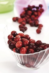 American Cranberries (Vaccinium macrocarpon) in a glass bowl