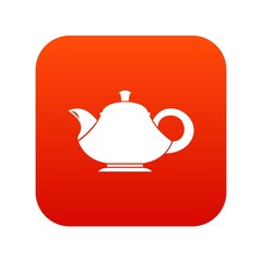 Teapot icon digital red