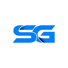 sg logo initial logo vector modern blue fold style