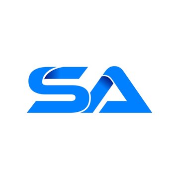 sa logo initial logo vector modern blue fold style
