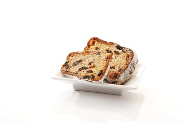 Christstollen or traditional German Christmas cake