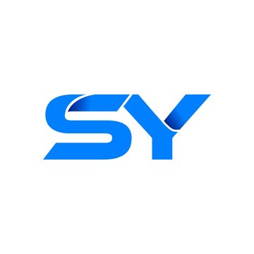 sy logo initial logo vector modern blue fold style