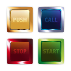 Metal Colorful Square Buttons