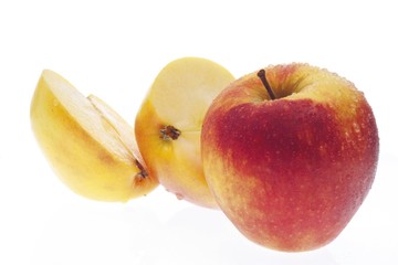 Apple coated in water drops