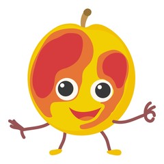 Peach icon, cartoon style