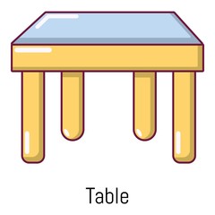Table icon, cartoon style