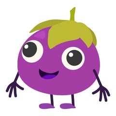 Plum icon, cartoon style