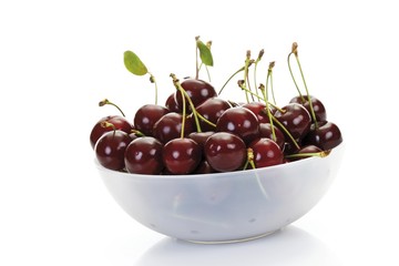 Sour cherries in a bowl