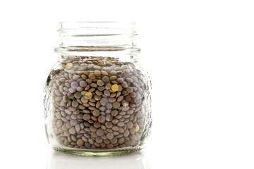 Pardina lentils in a jar