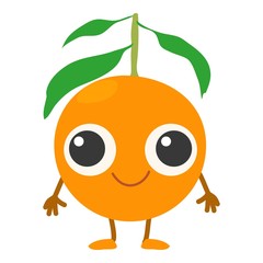 Mandarin icon, cartoon style