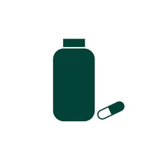 Vial of medicine, drug or AID. Vector icon