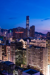 香港の摩天楼の夜景