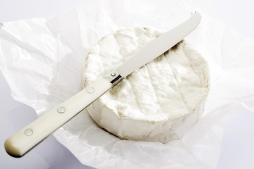 Camembert with a cheese knife