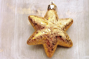 Golden star, Christmas tree decorations
