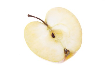 Half an apple, halved