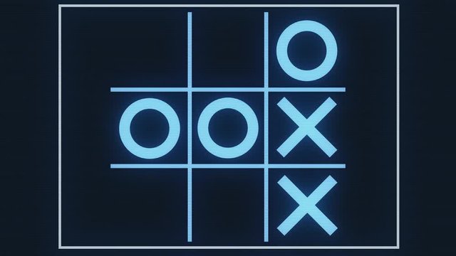 A simulation of an artificial intelligence (AI) computer system learning that tic tac toe is a pointless game.	