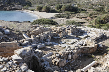 Fototapeta na wymiar Itanos, basilica in archaeological area, eastern Crete, Greece, Europe