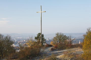 Obraz premium Rederkreuz near Neustadt, Rhoen, Franconia, Bavaria, Germany, Europe