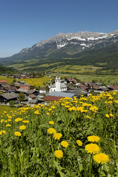 Ellmau at the Wilden Kaiser Tyrol Austria church St. Michael