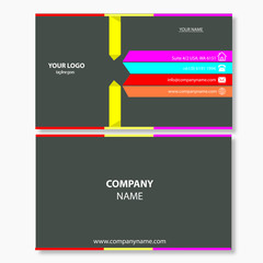 Business card yellow card template