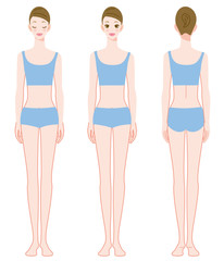 女性 　全身  　水着