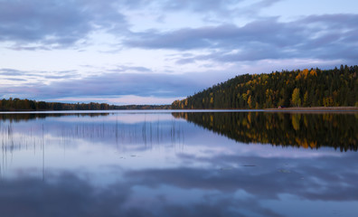 A calm swedish lake in autumn