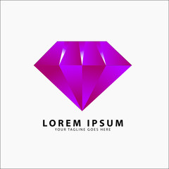 Diamond Logo 3D Purple template