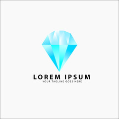 Diamond Logo 3D Blue template