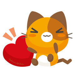 ネコとーく。三毛猫 ハート