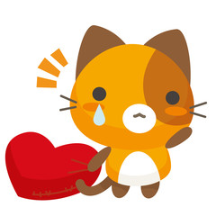 ネコとーく。三毛猫 ハート