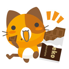 ネコとーく。三毛猫+グルメ
