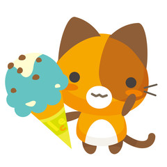 ネコとーく。三毛猫+グルメ