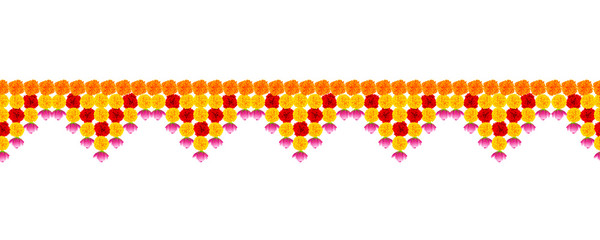 Flower garland decoration toran for Happy Diwali Holiday background