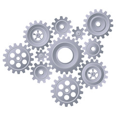 Vector business concept. Silhouettes teamwork. Paper art and craft style