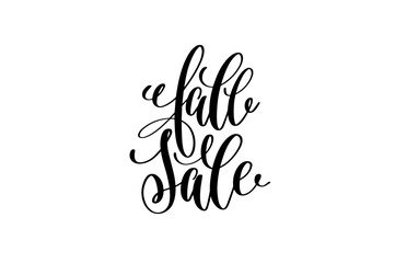 fall sale hand lettering inscription, black ink calligraphy 