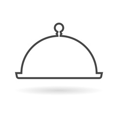 Food cover vector icon, Food Serving Tray Platter Icon 