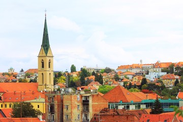 Naklejka premium Zagreb, capital of Croatia, city roofs
