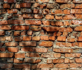 Brick wall. Brick background. Old brick wall. Abstract grunge background