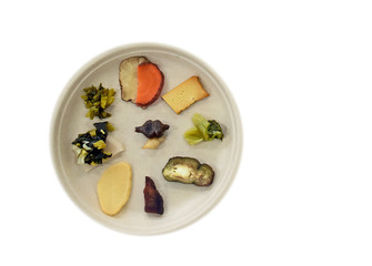 日本の伝統　いろいろな発酵食品　白抜き　