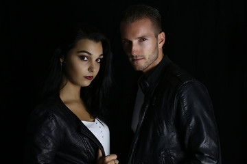 Beautiful man and woman vampires