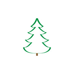 Simple vector christmas tree original New Year card.
