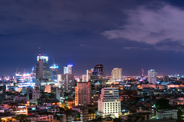 night cityscape in metropolis