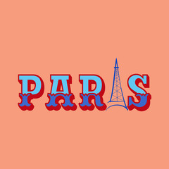 T shirt typography graphic with quote Paris